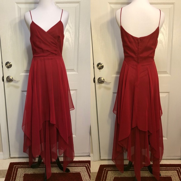 Handmade Dresses & Skirts - Red spaghetti-strap dress, handmade, apx size 2